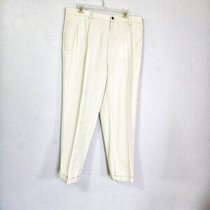 Tommy Bahama Front Pleated Cream Chino Relaxed Pants Size 42W X 29L